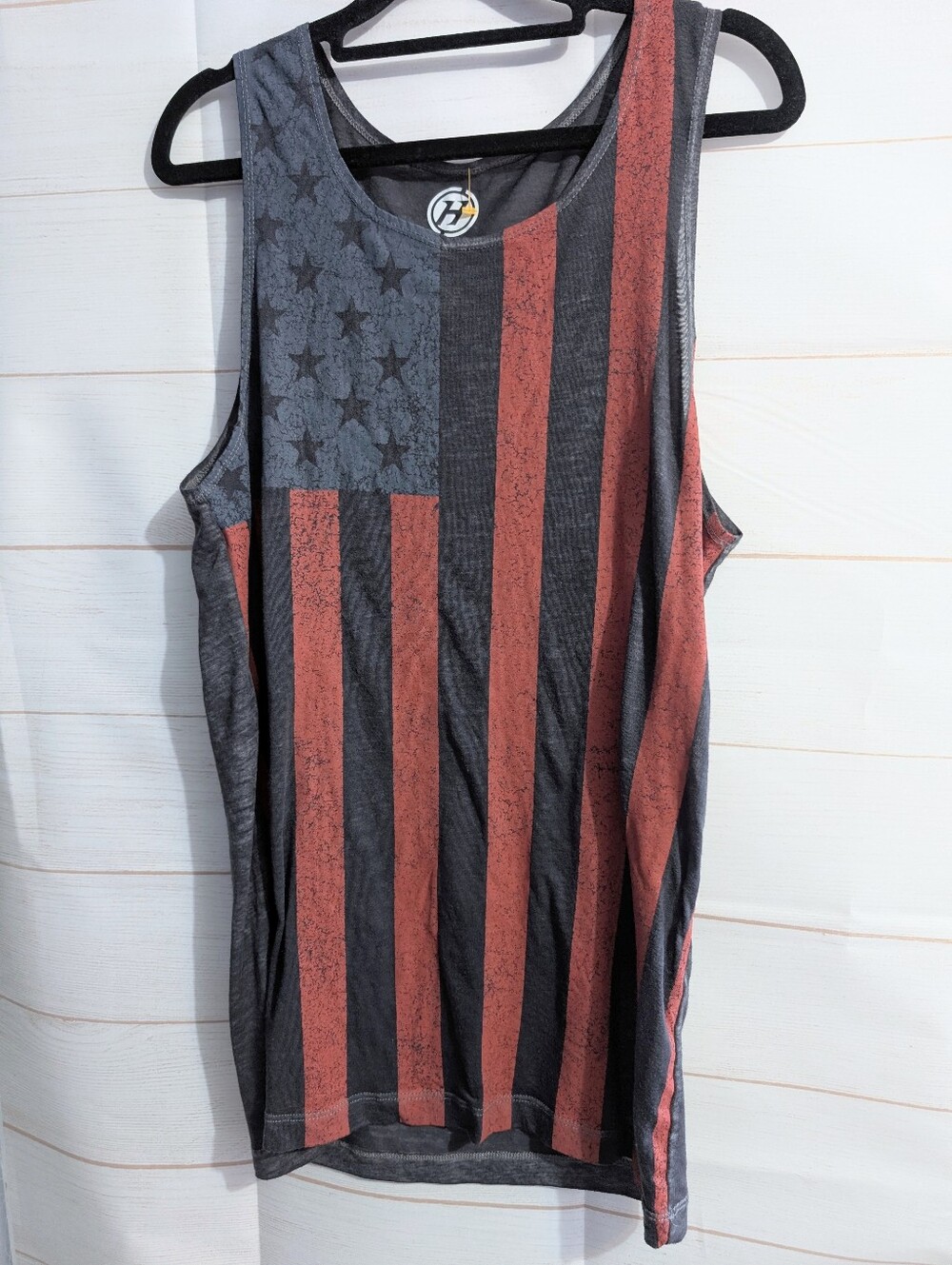 Hybrid & company Red & Black Flag Tank Top Size Small